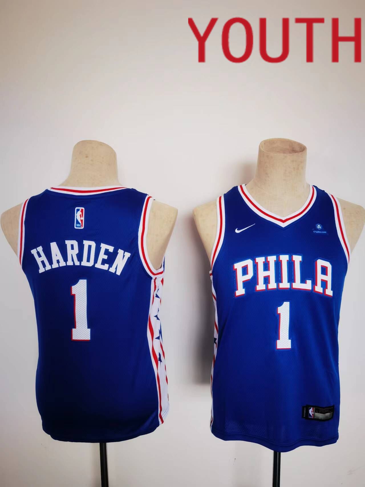 Youth Philadelphia 76ers #1 Harden Blue 2022 Nike NBA Jerseys->new york yankees->MLB Jersey